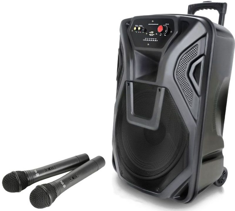 QTX - BUSKER12 - Bluetooth Speaker - Draadloze Microfoons - Portable PA Speaker