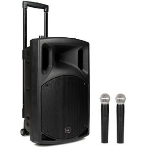 B-Stock Qtx QX15PA-plus Mobiele Bluetooth PA Luidspreker Box Accu Trolley USB/SD/FM radio 800W