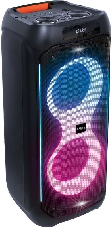 Ibiza - COLUMBA800 - Luidspreker - Multicolor Infinity LED - Oplaadbare Batterij - Bluetooth - 2x8""/20cm
