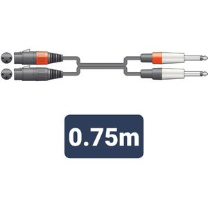 Chord XFJ075 Professionele XLRF - Jack Male kabel 0.75m