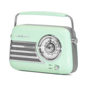 Madison - FREESOUND VR40GR - Vintage Radio - Lichtgroen - Bluetooth - USB - FM