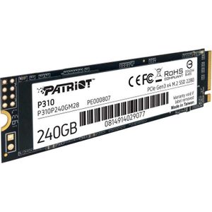 Patriot P310 240 GB ssd P310P240GM28, PCIe 3.0 x4, NVMe 1.3, M.2 2280
