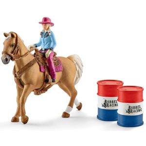Schleich Farm World - Barrel racing met cowgirl speelfiguur 41417