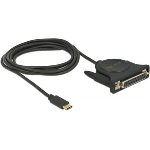 DeLOCK USB-C 2.0 male > 1 x Parallel DB25 female kabel 1,8 meter