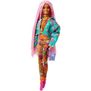Mattel Extra Doll 10 - Floral-Print Jacket with DJ Mouse Pet pop