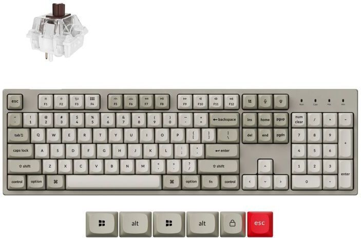 Keychron C2 Pro - Bedraad Mechanisch Toetsenbord - Full Size - RGB Achtergrondverlichting - 8K Hz Polling Rate