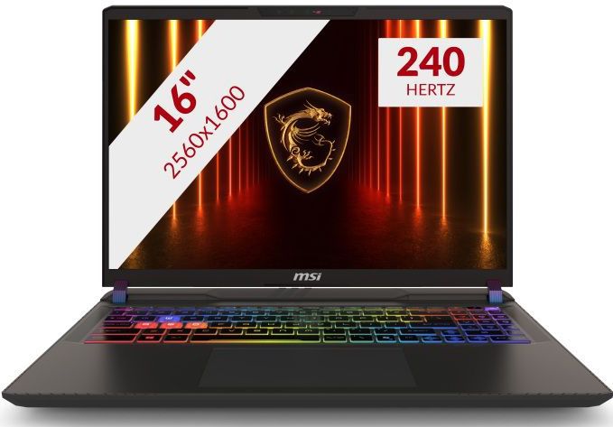 MSI Vector 16 HX AI A2XWIG-607NL - Gaming Laptop - 16 inch - Quad HD+ - 240 Hz - 32 GB DDR5 - 1 TB SSD