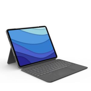 Logitech Combo Touch iPad Pro 12.9 inch (2022/2021/2020) Toetsenbord Hoes QWERTY Grijs