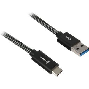 Sharkoon USB 3.2 kabel, USB-A > USB-C kabel 1 meter