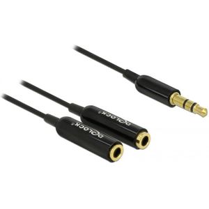 DeLOCK Cable audio splitter stereo jack male 3.5mm > 2x stereo jack female splitterkabel