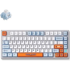 MCHOSE Z75S Orange Blue Snow Tiger Metal Top Cover Wireless Mechanical toetsenbord