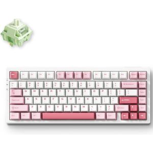 MCHOSE G75 Pro White Pink Matcha Latte V2 Tri-mode Gasket Structure Gaming Mechanical gaming toetsenbord