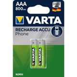 Varta Phone Power AAA (HR03) oplaadbare batterij 2 stuks