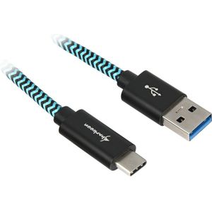 Sharkoon USB 3.2 kabel, USB-A > USB-C kabel 0,5 meter
