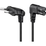 Goobay Stroomkabel met C7 / 8-vormige Plug - Haaks / Zwart (voor O.a. Sonos) - 2 Meter