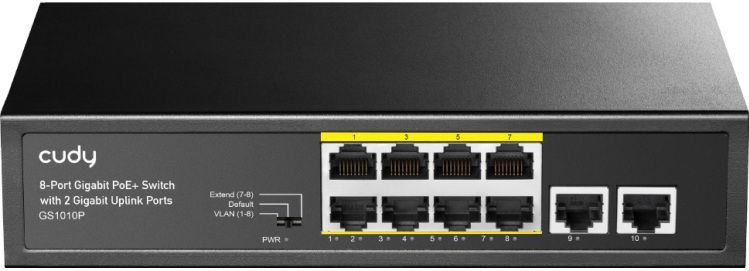 Cudy 8-Port Gigabit PoE+ Switch with 2 Gigabit Uplink Ports