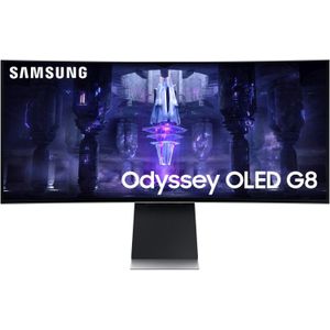 SAMSUNG Odyssey G8 OLED S34BG850SU oled-monitor 1x Micro HDMI, 1x Mini DisplayPort, 2x USB-C 3.2 (5 Gbit/s), 175 Hz