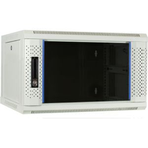 DSI 6U witte wandkast met glazen deur - DS6406W server rack 600 x 450 x 368mm