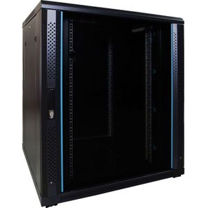 DSIT 18U serverkast met glazen deur 800x800x1000mm (BxDxH) - serverbehuizing - serverrack - 19 inch