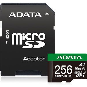 ADATA SPEED PLUS microSDXC 256 GB geheugenkaart UHS-I U3, Class 10, V30, A2