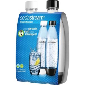 SodaStream Soda PET-Fles Fuse 1 liter, duopack drinkfles 1x wit, 1x zwart