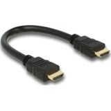 DeLOCK High Speed HDMI met Ethernet - HDMI A male > HDMI A male kabel 0,25 meter, 4K