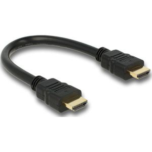 DeLOCK High Speed HDMI met Ethernet - HDMI A male > HDMI A male kabel 0,25 meter, 4K