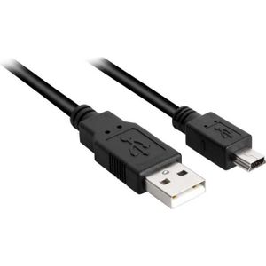 Sharkoon USB-A 2.0 > Mini USB-B kabel 1 meter, Dubbele afscherming