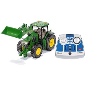 Siku Control Op Afstand Bestuurbare John Deere 7310R Tractor met Voorlader en Bluetooth Afstandsbediening