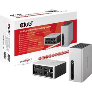 Club 3D USB 3.2 Gen 1 4K UHD Mini Docking Station dockingstation CSV-3104D