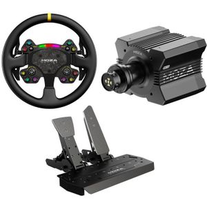 MOZA RS V2 stuurwiel + R12 V2 stuurbasis + SR-P Pedal Set (Throttle + Brake) Bundel