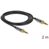 DeLOCK Stereokabel 3,5 mm 3 Pin-stekker > 3,5 mm 3 Pin-stekker kabel 2 meter
