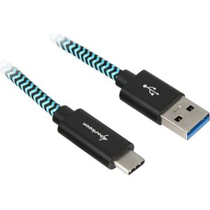 Sharkoon USB 3.2 kabel, USB-A > USB-C kabel 1 meter