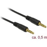 DeLOCK Stereo Jack 3,5 mm 5-Pin (male) > 3,5 mm 5-Pin (male) kabel 0,5 meter