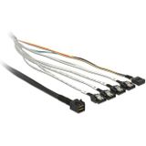 DeLOCK Cable mini SAS HD SFF-8643 > 4 x SATA 7 pin, 0,5m kabel 83315, + Sideband