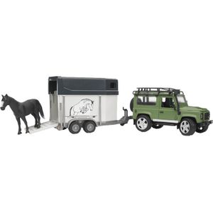 Bruder Land Rover Defender incl. paardentrailer en paard