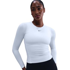 Nike - One Fitted Dri-FIT - Damestop met Lange Mouwen - Wit