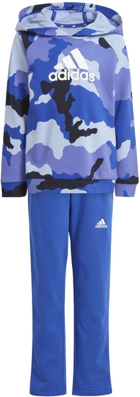 Adidas Essentials Allover Print Hoodie Set Blauw Jongen