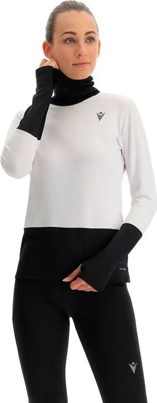 Macron - Denise - Dames-Trui met Lange Mouwen - Wit/Zwart