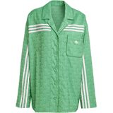 adidas - Pyjama Top - Geweven Satijnen Jacquard - Vintage 70s - Dameshemd