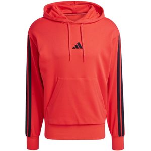 Adidas - Essentials 3 Stripes - Hoodie - Grijs - 55% Katoen, 36% Polyester (Gerecycled), 9% Viscose