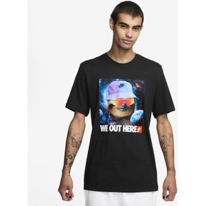 Nike - Sportswear Shirt - Blauw - Jersey - Kwartmouw