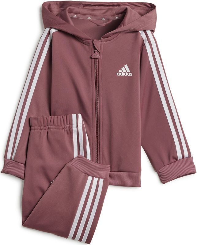 Baby trainingspak met volledige capuchon in polyester adidas Essentials Three Stripes Shiny