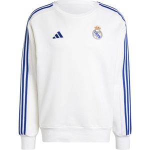 adidas - Real Madrid DNA Crew Sweater - Wit Blauw - 100% Katoen