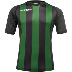 Acerbis - JOHAN STRIPED - Sportshirt - Zwart/Groen - Korte Mouw - 100% Polyester
