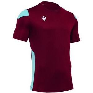 Macron - Polis Shirt - Korte Mouw - Bordeaux / Hemelsblauw