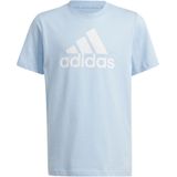 Adidas - Essentials Big Logo - T-shirt - Blauw - Katoen - Korte Mouwen