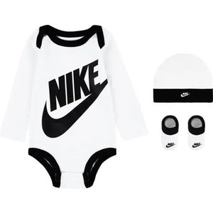 Nike - Futura Logo - 3-delige Set voor Babyjongens - Wit met Zwarte Details