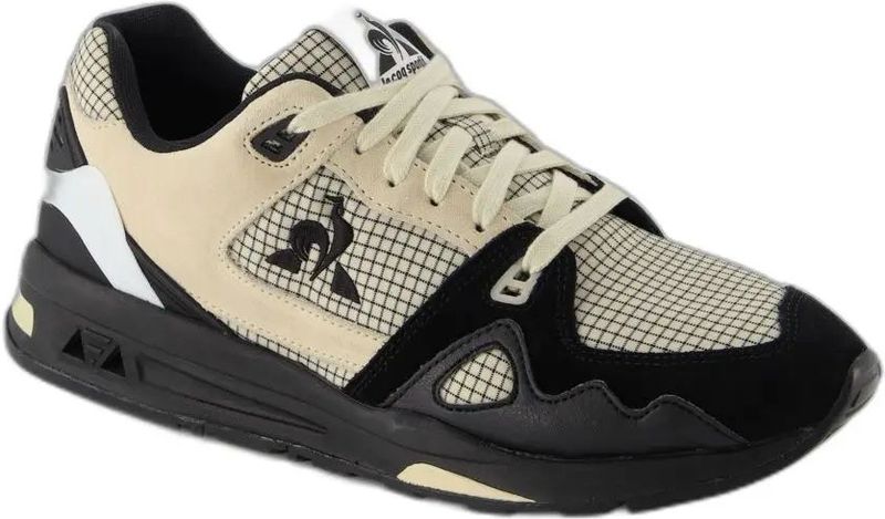 Le Coq Sportif - R1000 - Trainers - Krijttinten - Zwart - Suède en Ripstop Mesh