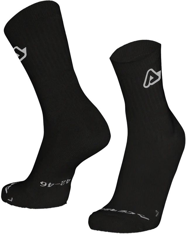 Acerbis - Jolly - Sokken - Zwart - Geribbelde Rand en Versterkte Enkel